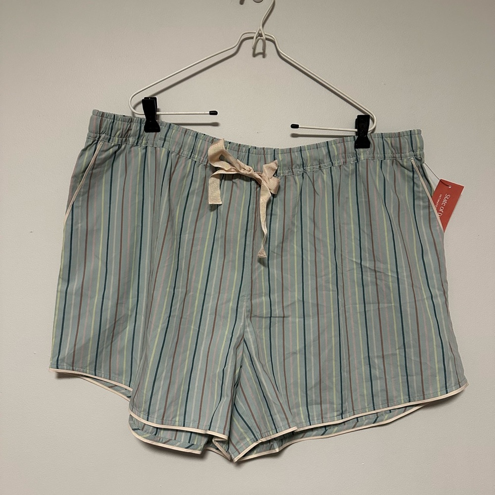State of Day Blue and Green‎ Striped Sleep Shorts size 2X